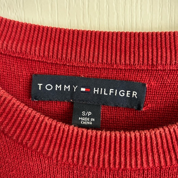Tommy Hilfiger Women's Striped Red and Cream Sweater - Picture 3 of 3
